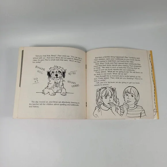 VTG Benji Goes To School See Hear Read Along Book & Vinyl Record Kid Stuff 1982 - Picture 6 of 8